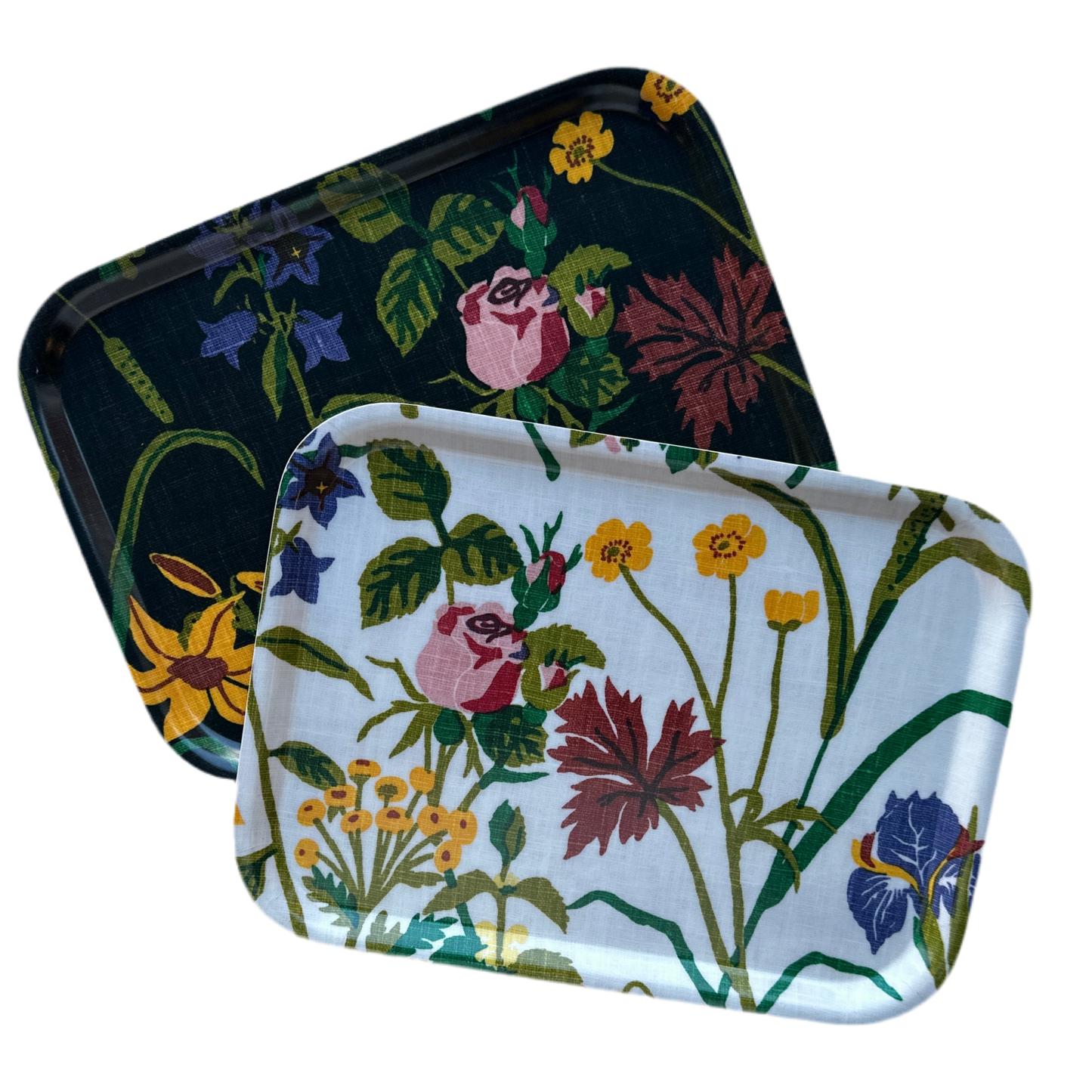 Frukostbricka Ros och Lilja, vit