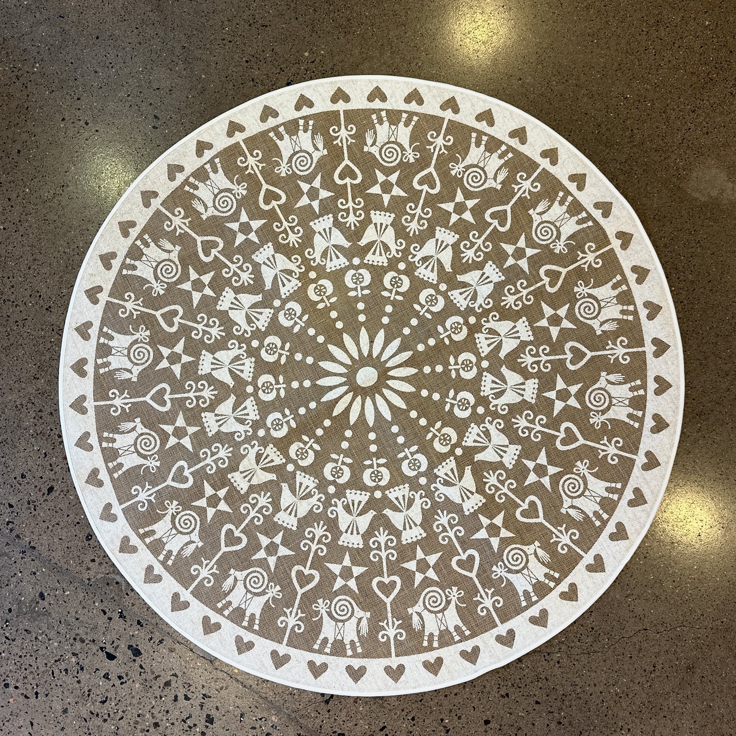 Julgransmatta Jute Vit - Mammas jul