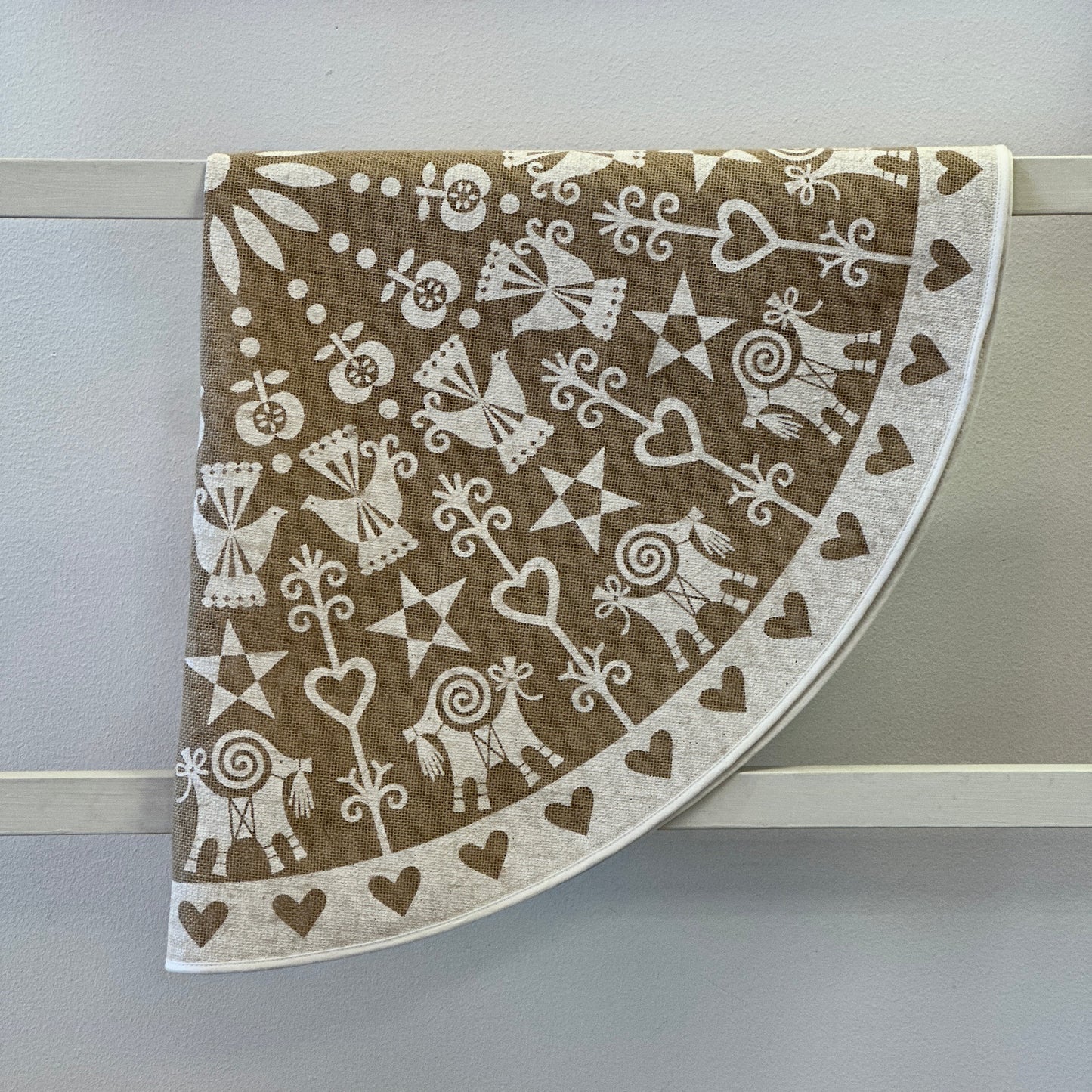 Julgransmatta Jute Vit - Mammas jul