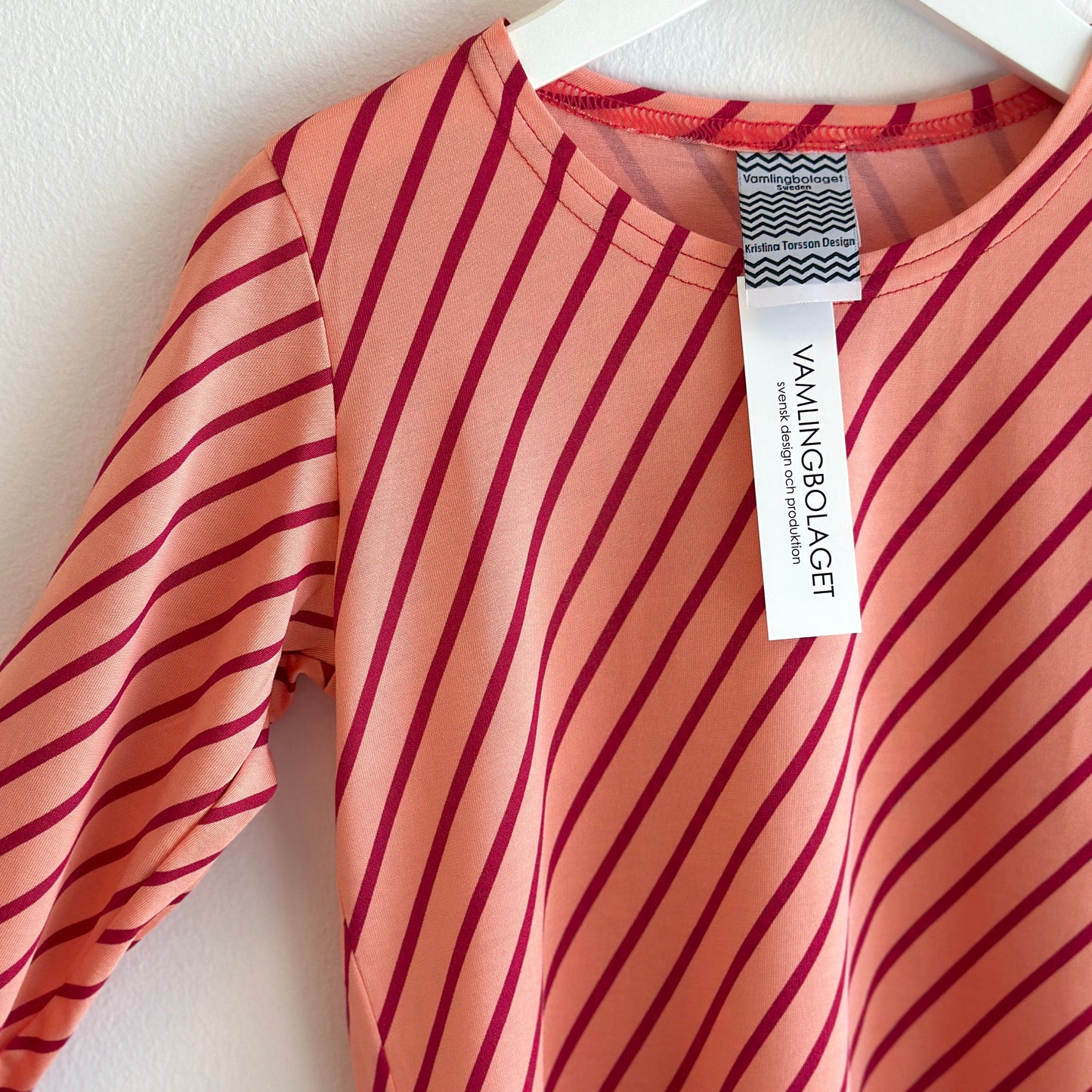 Kristina Torsson Tröja Barn Diagonal Röd Persika