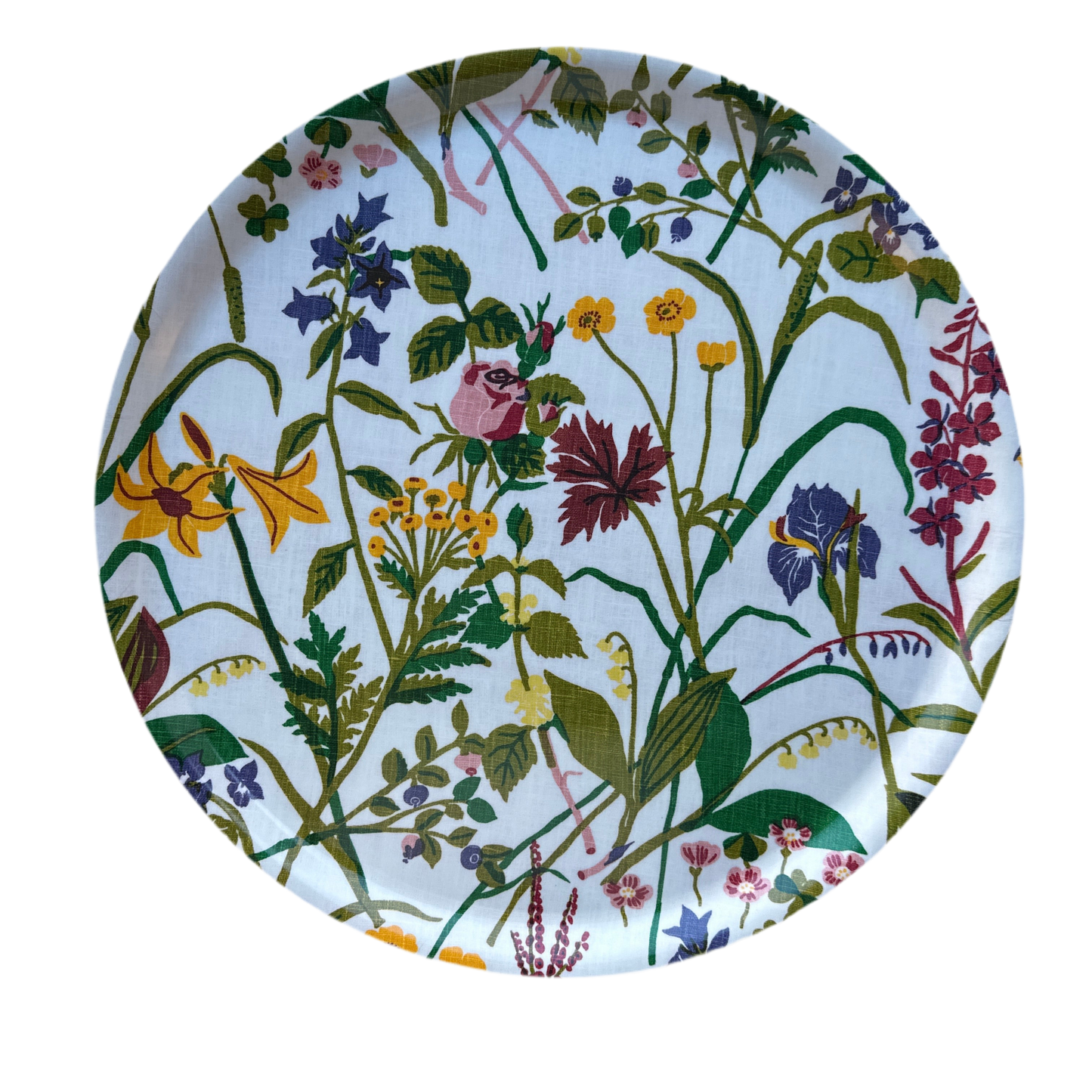 Bricka Ros och Lilja, vit