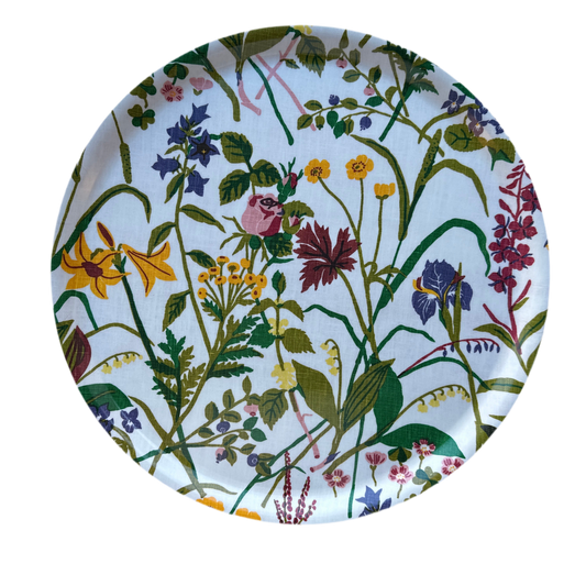 Bricka Ros och Lilja, vit