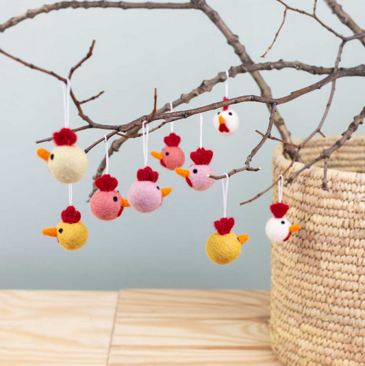Höna mini påskhänge 10-pack