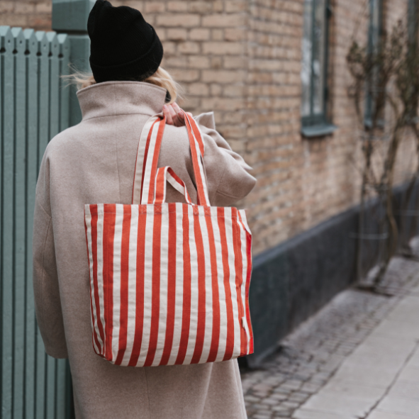 Tygkasse Orginal - Randig orange