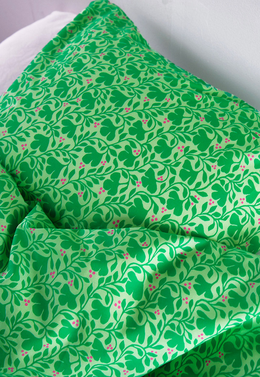 Påslakanset Anemone grön & ceris