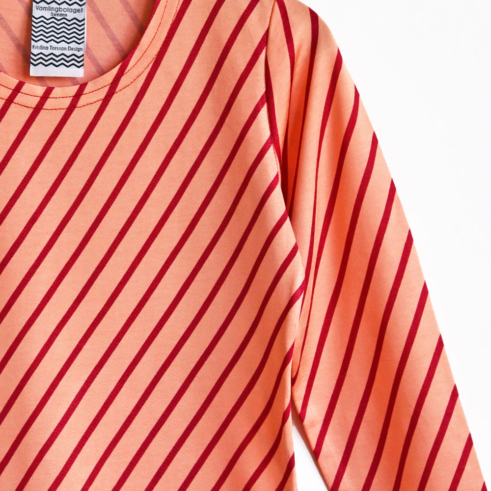 Kristina Torsson Tröja Barn Diagonal Röd Persika