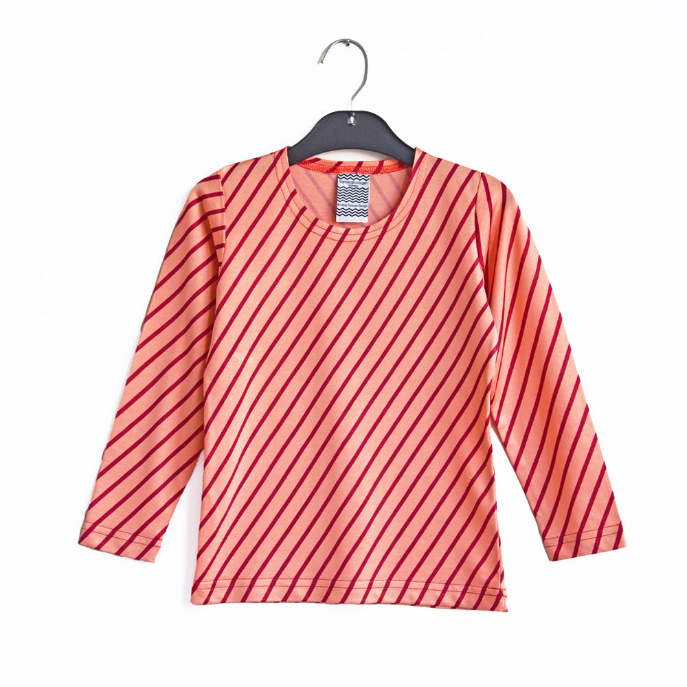 Kristina Torsson Tröja Barn Diagonal Röd Persika