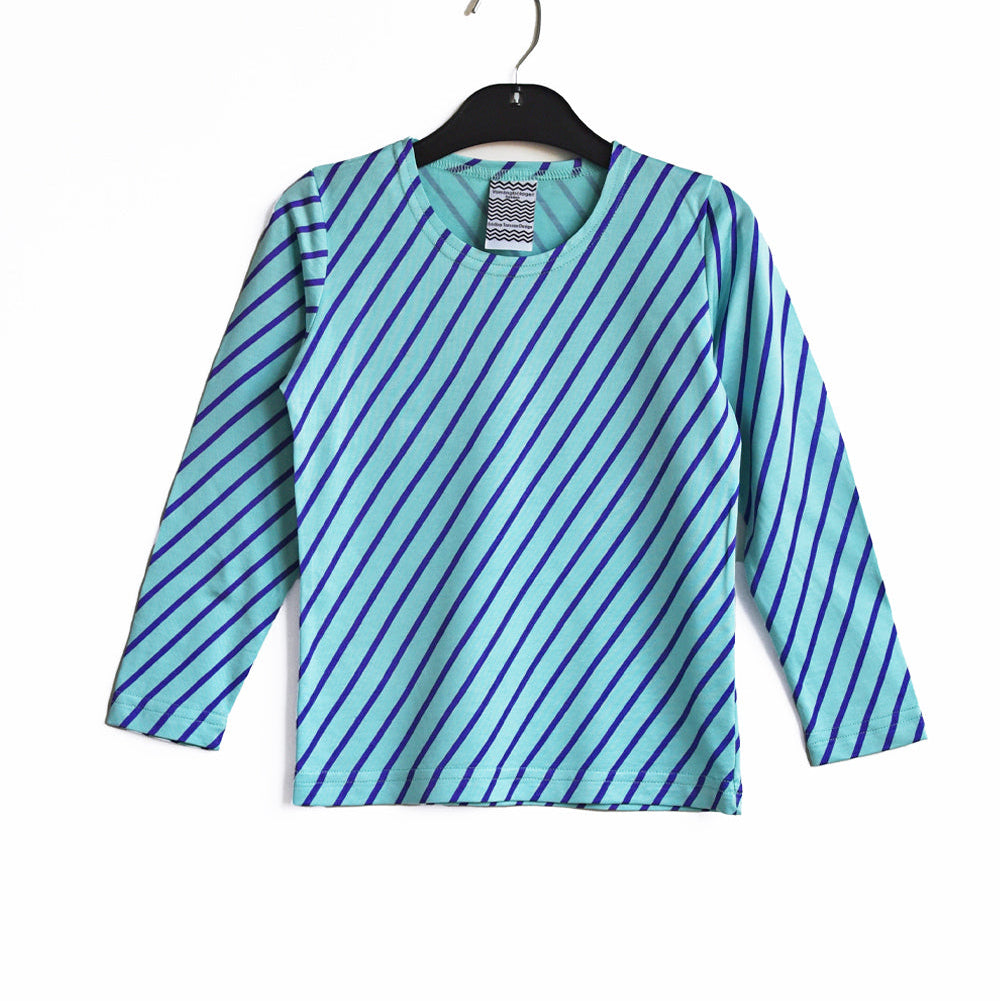 Kristina Torsson Tröja Barn Diagonal Blå/Mint