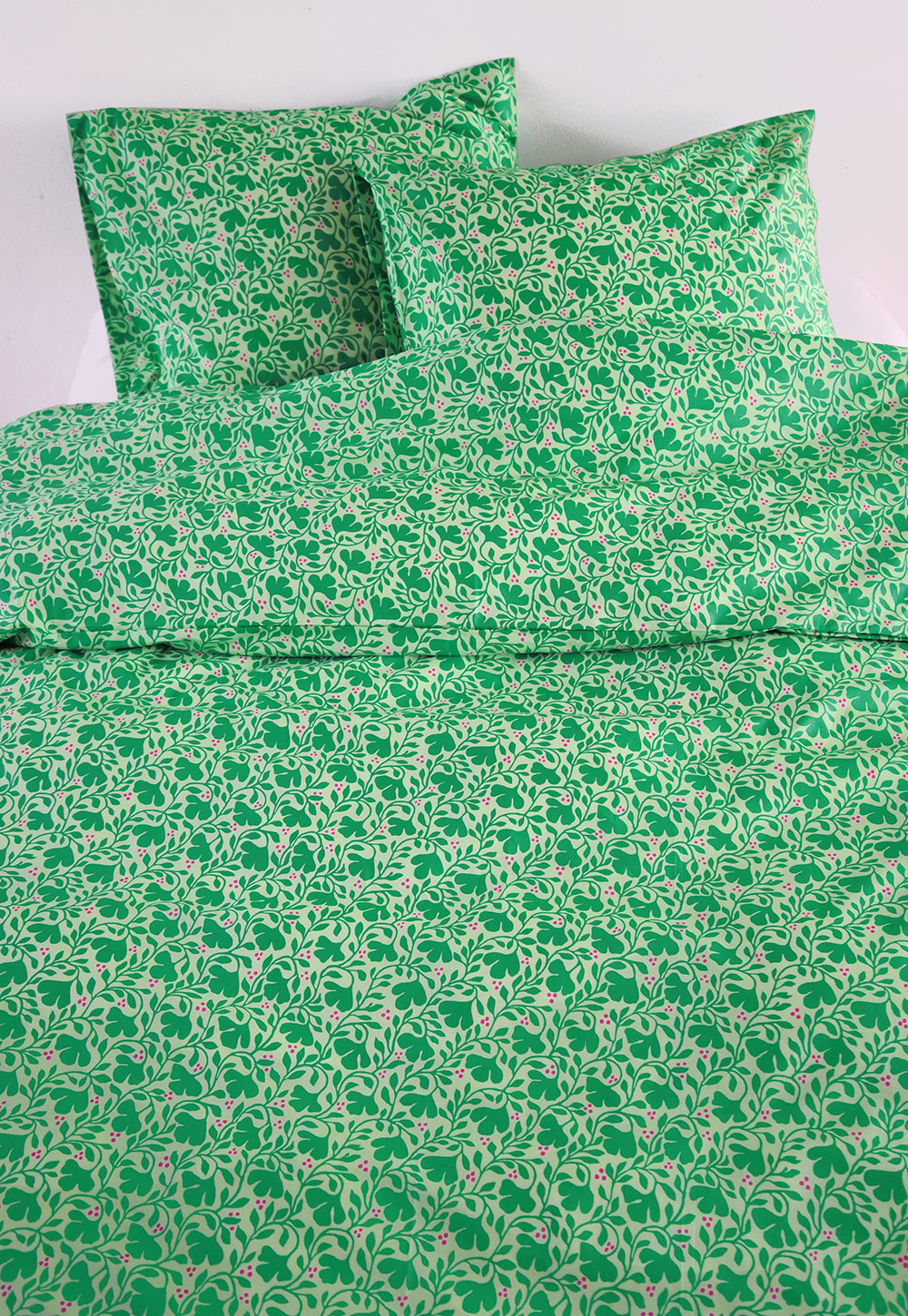 Påslakanset Anemone grön & ceris